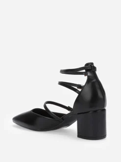 Online La Modeuse Escarpins multibrides à bout carré Noir