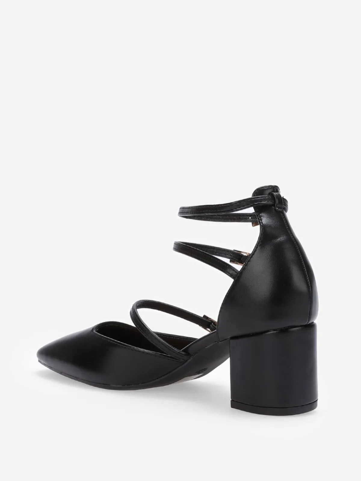Online La Modeuse Escarpins multibrides à bout carré Noir