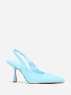 La Modeuse Escarpins ouverts pointus à talon fin Bleu