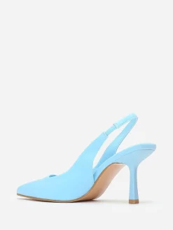 La Modeuse Escarpins ouverts pointus à talon fin Bleu