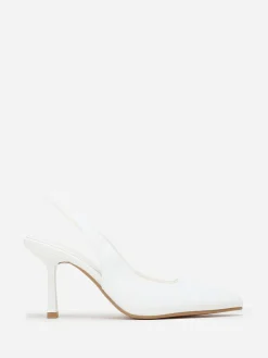 New La Modeuse Escarpins ouverts pointus à talon fin Blanc