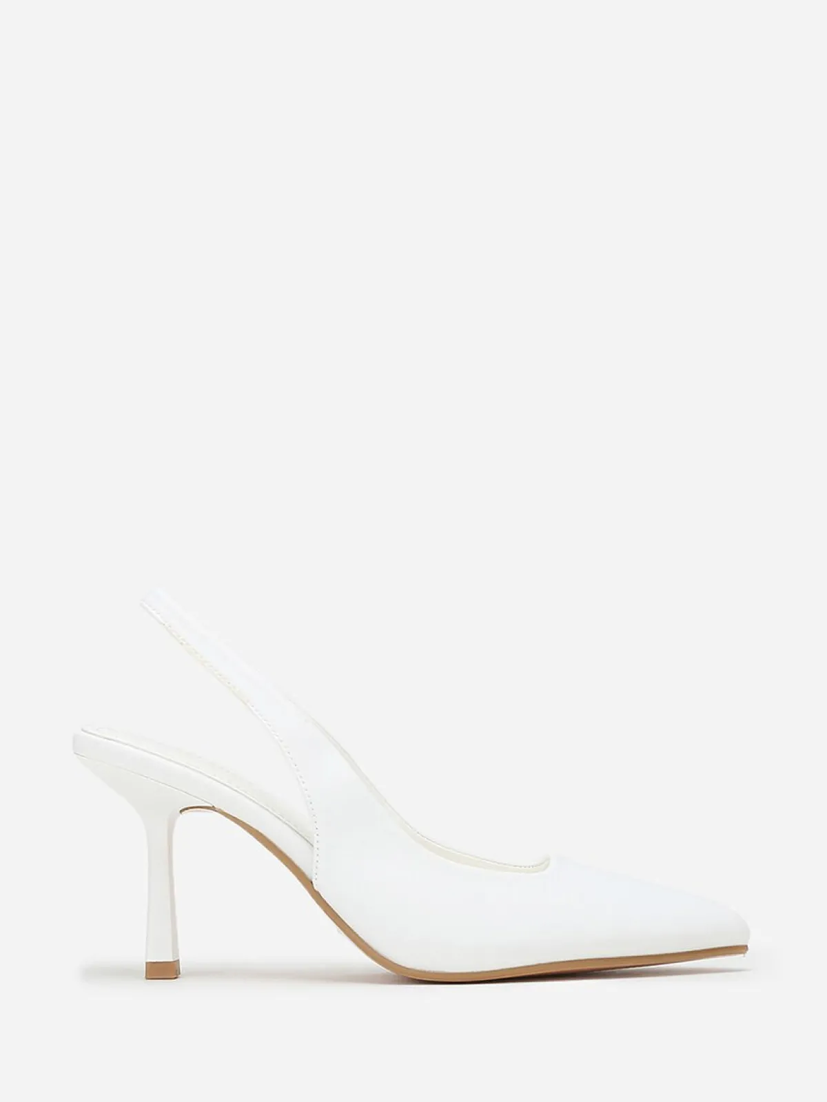 New La Modeuse Escarpins ouverts pointus à talon fin Blanc