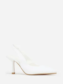 New La Modeuse Escarpins ouverts pointus à talon fin Blanc