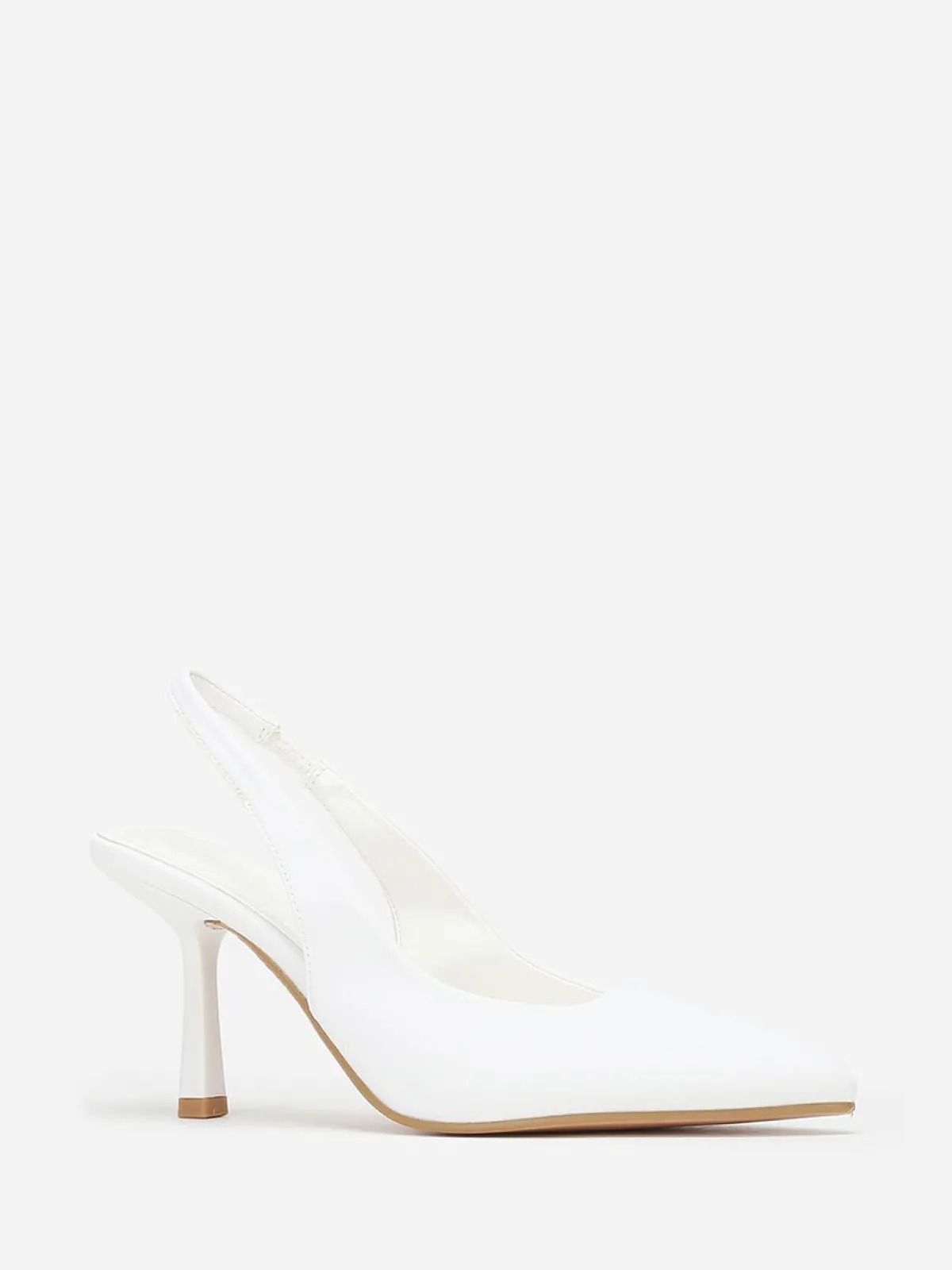 New La Modeuse Escarpins ouverts pointus à talon fin Blanc