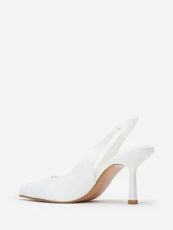 New La Modeuse Escarpins ouverts pointus à talon fin Blanc