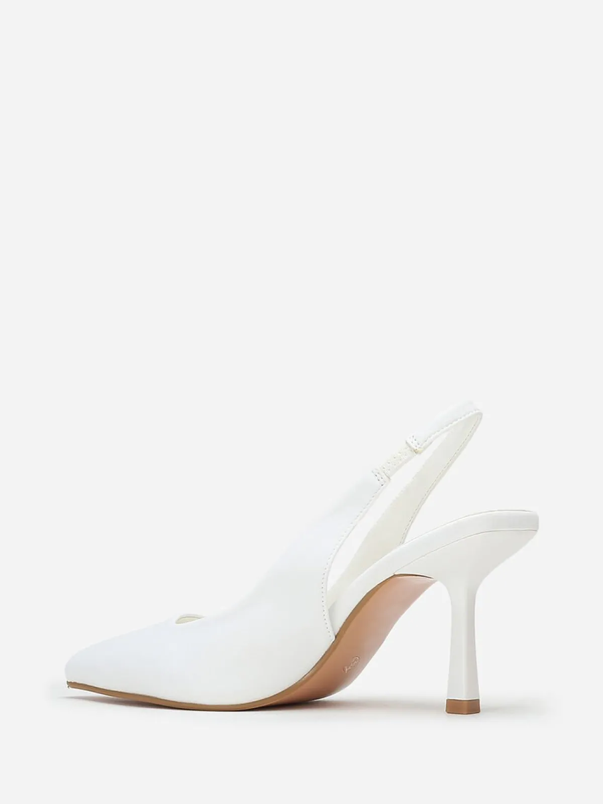 New La Modeuse Escarpins ouverts pointus à talon fin Blanc