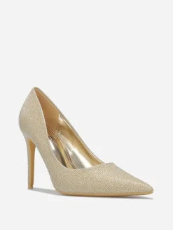 La Modeuse Escarpins pailletés à talon aiguille Doré