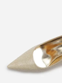 La Modeuse Escarpins pailletés à talon aiguille Doré