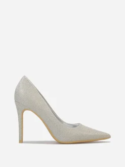 Online La Modeuse Escarpins pailletés à talon aiguille Argenté