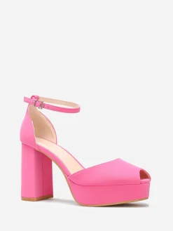 New La Modeuse Escarpins peep toes à plateforme Fuchsia