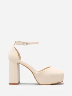New La Modeuse Escarpins peep toes à plateforme Beige