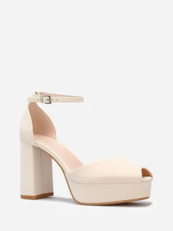 New La Modeuse Escarpins peep toes à plateforme Beige