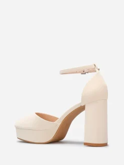 New La Modeuse Escarpins peep toes à plateforme Beige