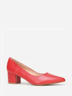 Sale La Modeuse Escarpins pointus  à large talon grandes tailles Rouge