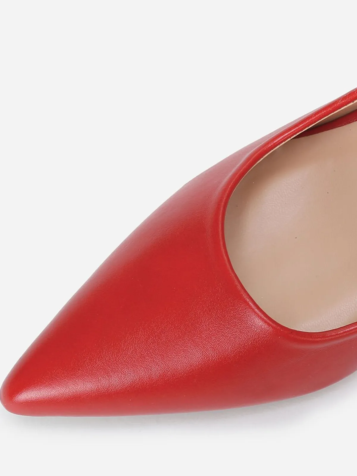 Sale La Modeuse Escarpins pointus à large talon grandes tailles Rouge