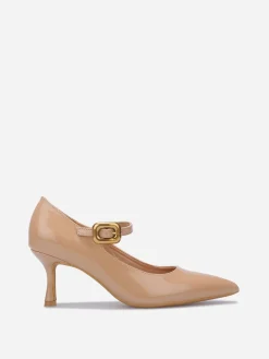 Online La Modeuse Escarpins pointus à petit talon Taupe