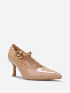 Online La Modeuse Escarpins pointus à petit talon Taupe