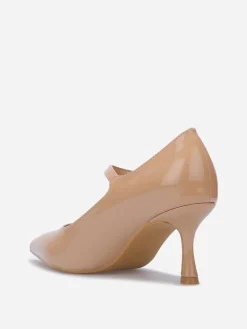 Online La Modeuse Escarpins pointus à petit talon Taupe