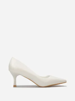 Sale La Modeuse Escarpins pointus à petit talon Blanc