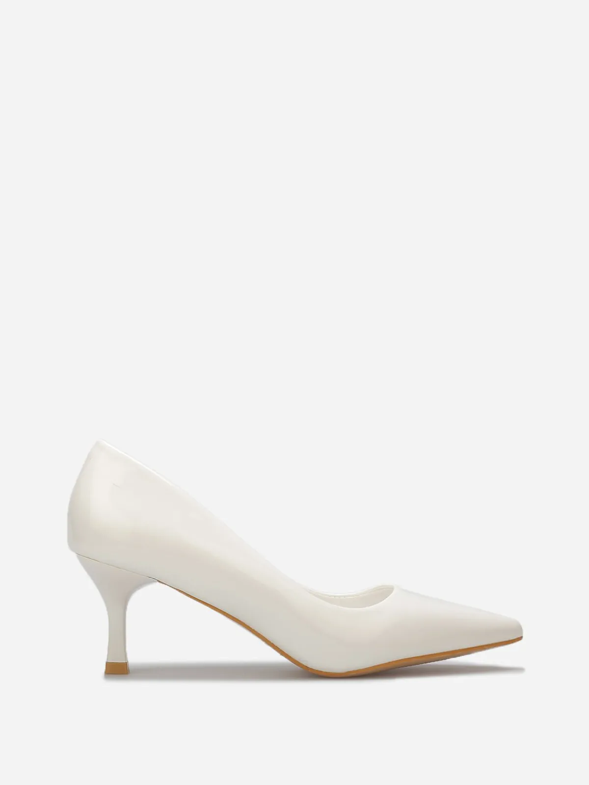 Sale La Modeuse Escarpins pointus à petit talon Blanc