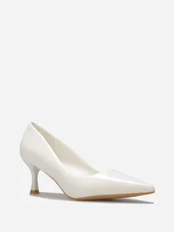 Sale La Modeuse Escarpins pointus à petit talon Blanc