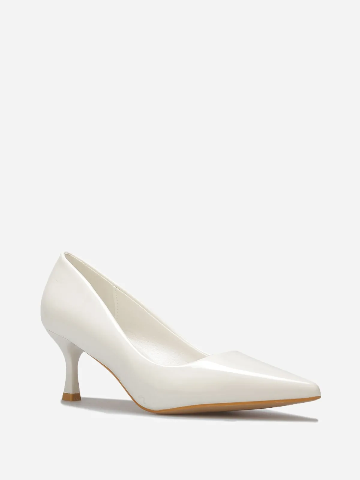 Sale La Modeuse Escarpins pointus à petit talon Blanc