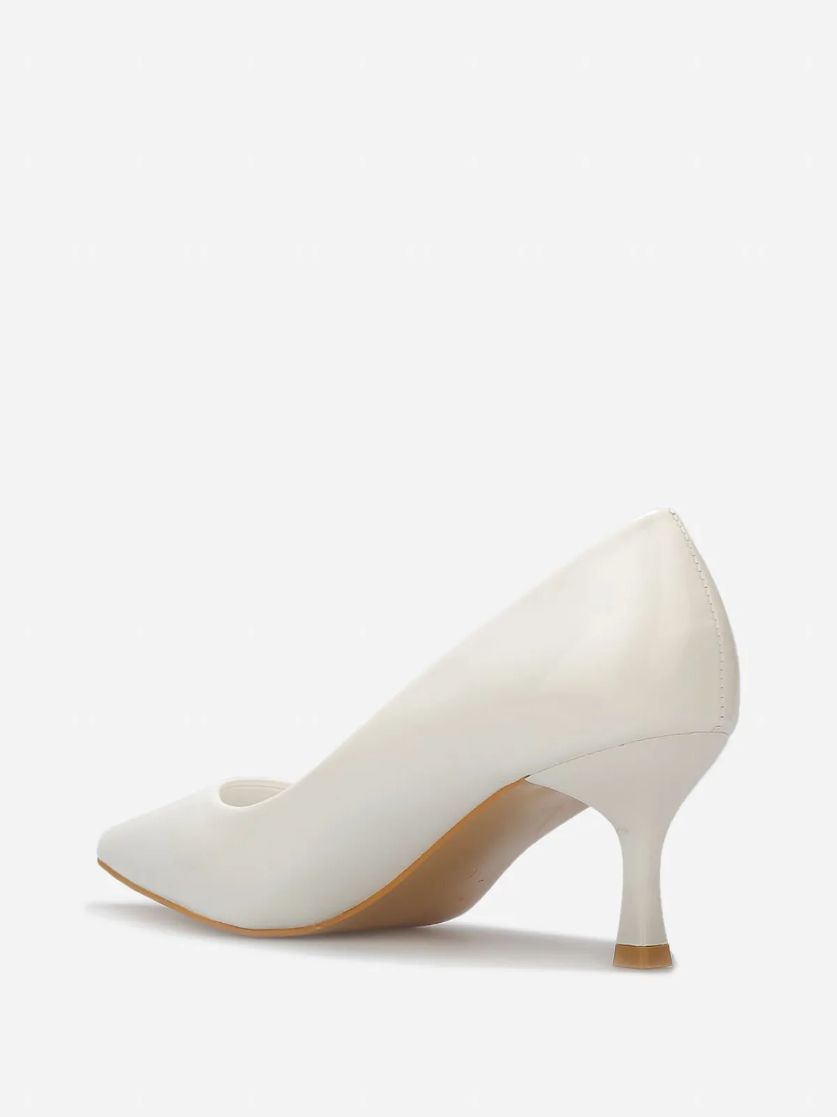 Sale La Modeuse Escarpins pointus à petit talon Blanc