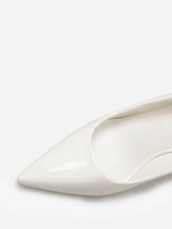 Sale La Modeuse Escarpins pointus à petit talon Blanc