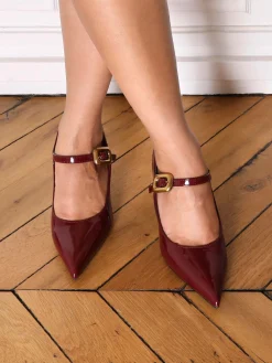 New La Modeuse Escarpins pointus à petit talon Bordeaux