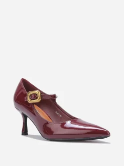 New La Modeuse Escarpins pointus à petit talon Bordeaux