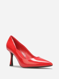 Online La Modeuse Escarpins pointus à talon bobine Rouge