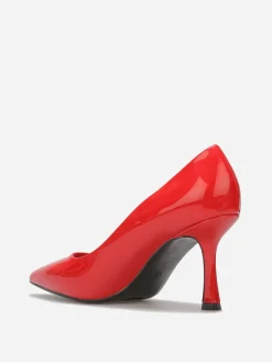 Online La Modeuse Escarpins pointus à talon bobine Rouge