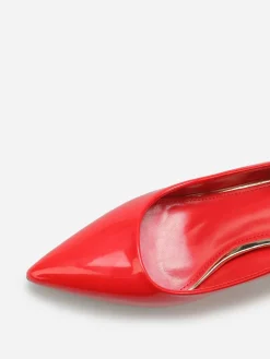 Online La Modeuse Escarpins pointus à talon bobine Rouge