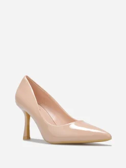 Clearance La Modeuse Escarpins pointus à talon bobine Beige