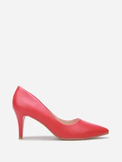 New La Modeuse Escarpins pointus à talon fin Rouge
