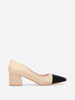 La Modeuse Escarpins pointus bi-colores Beige