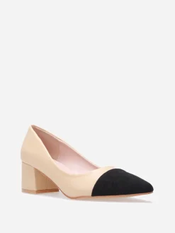 La Modeuse Escarpins pointus bi-colores Beige