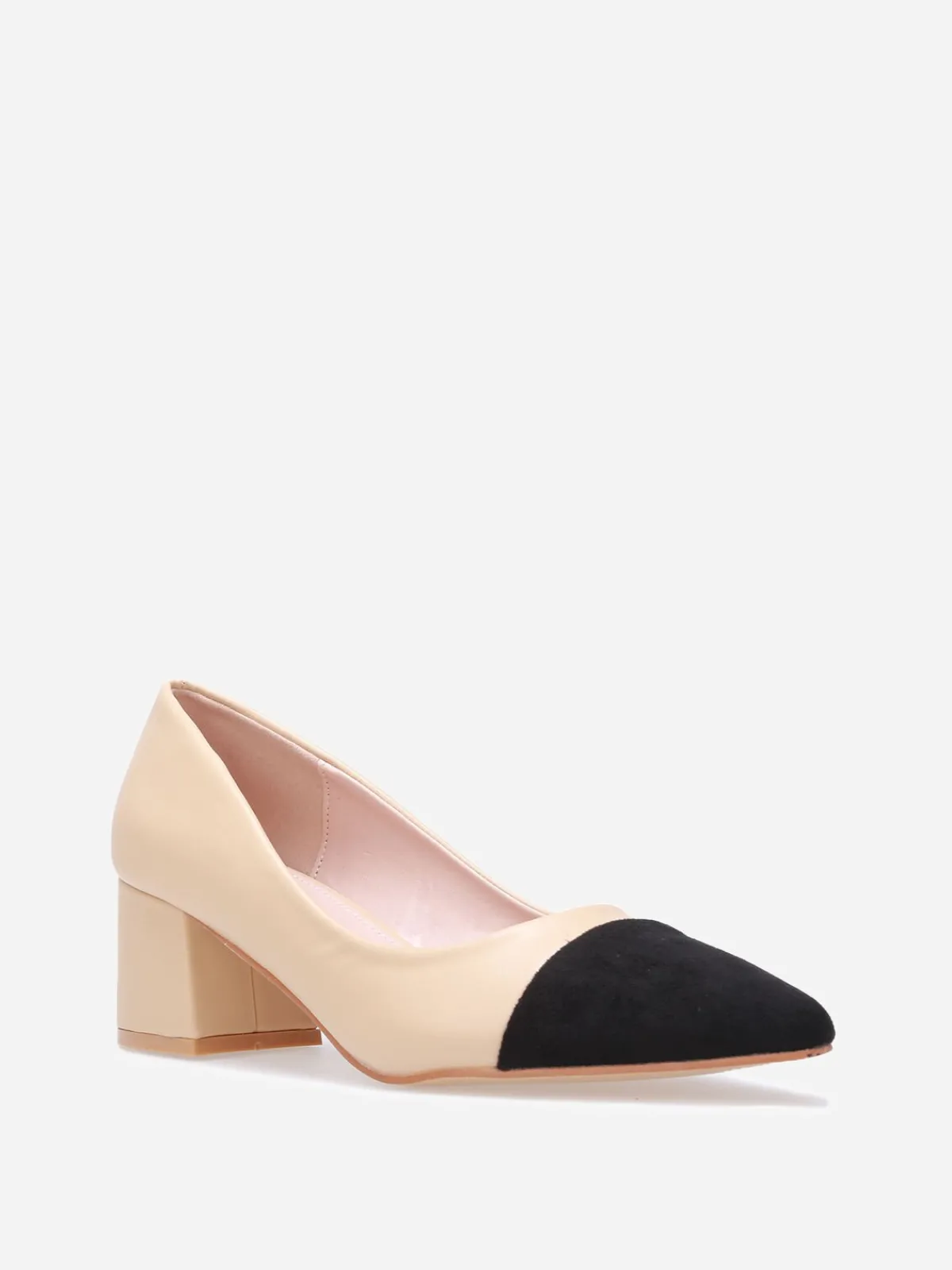 La Modeuse Escarpins pointus bi-colores Beige