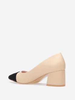 La Modeuse Escarpins pointus bi-colores Beige