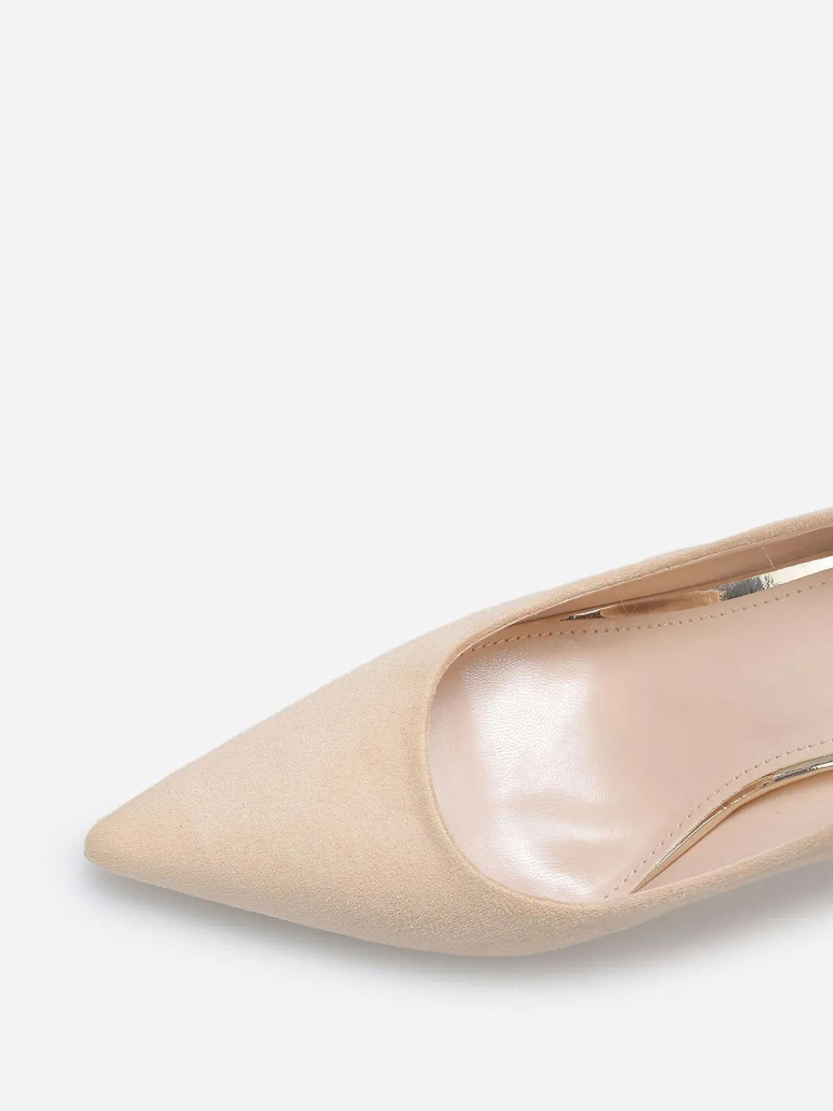 Online La Modeuse Escarpins pointus classiques en suédine Beige