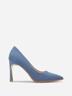 New La Modeuse Escarpins pointus en denim Bleu