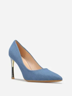 New La Modeuse Escarpins pointus en denim Bleu