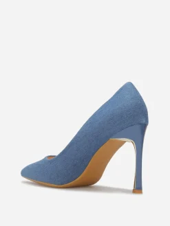 New La Modeuse Escarpins pointus en denim Bleu
