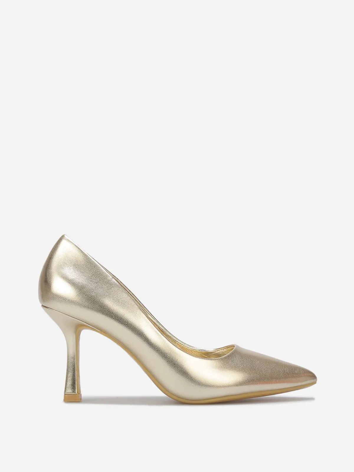 Discount La Modeuse Escarpins pointus en simili métallisé Doré