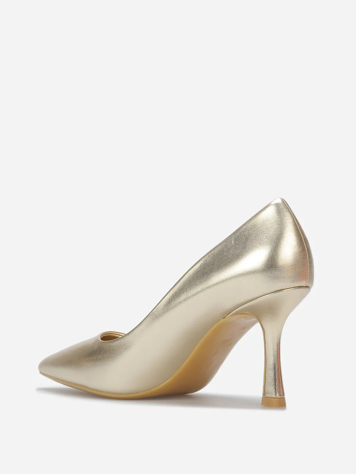 Discount La Modeuse Escarpins pointus en simili métallisé Doré