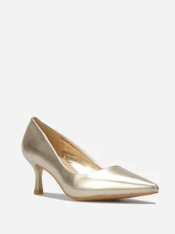 Clearance La Modeuse Escarpins pointus en simili Doré