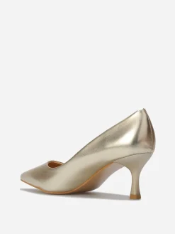 Clearance La Modeuse Escarpins pointus en simili Doré
