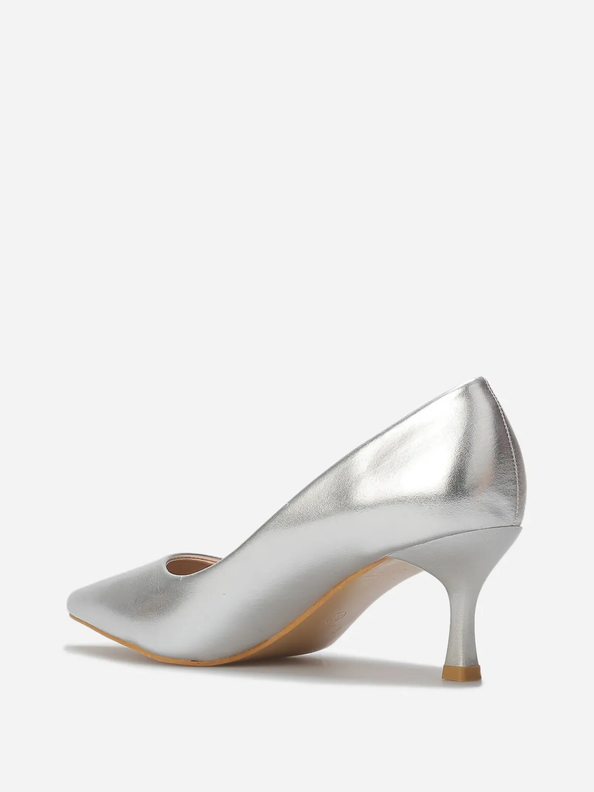 Outlet La Modeuse Escarpins pointus en simili Argenté