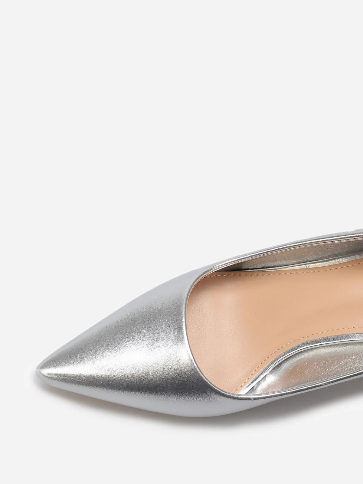 Outlet La Modeuse Escarpins pointus en simili Argenté