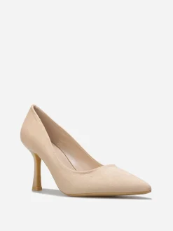 Outlet La Modeuse Escarpins pointus en suédine Beige